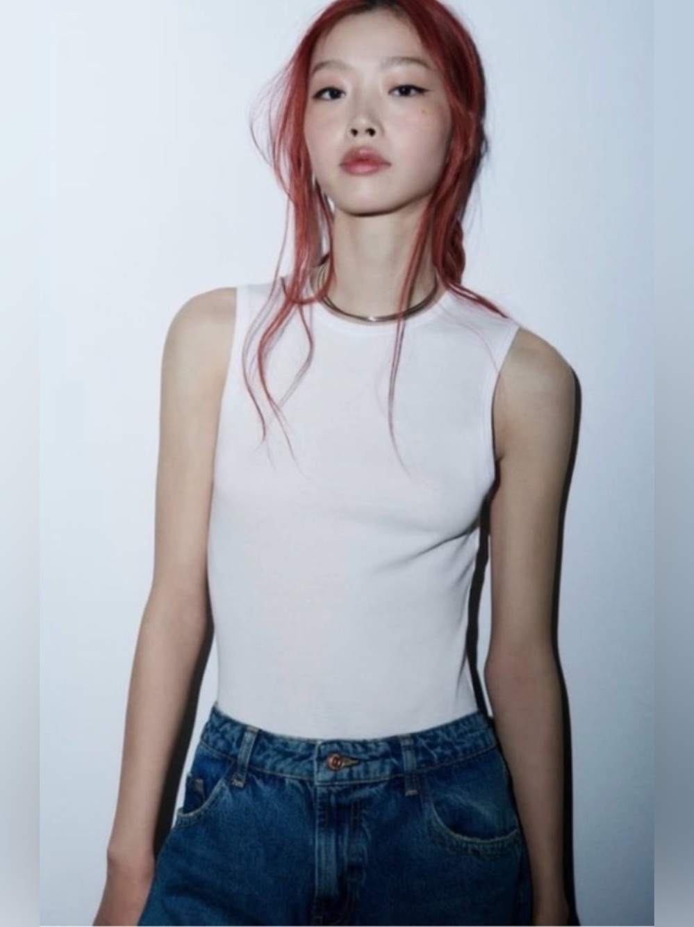 NWT Zara Classic White Tank Bodysuit - Medium
